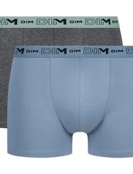 Pack de dos bóxers de hombre de algodón orgánico elástico en varios colores - Dim - FashionsVida