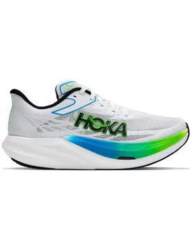 Chaussures de running - Rocket X 3 Frost/Electric Lime - Taille 11,5 US - Blanc - Hoka - FashionsVida