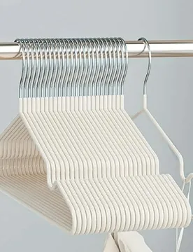 Piezas/30 piezas/20 piezas/10 piezas Perchas de ropa para interiores, perchas sencillas para el hogar sin dejar rastro, perchas metálicas recubiertas - Shein - FashionsVida