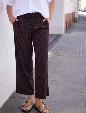 Street One Mid Waist Culotte mit Leo-Muster female Lila - Street One Studio - FashionsVida