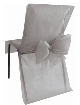 Stuhlhusse premium Partydeko Hochzeit 10 Stück grau 50x95 cm - Santex - FashionsVida