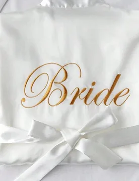 Pieza Camisón de novia blanco para dama de honor, camisón de novia, vestido de fiesta para novia, bata bordada de novia, bata de novia para fiesta d - Shein - FashionsVida