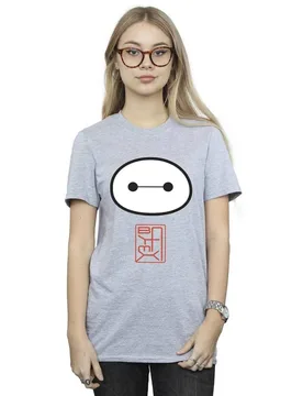 Women's Big Hero 6 Baymax Icon Cotton Boyfriend T-Shirt in Grey Size: Small - Grey - Size: S - Disney - FashionsVida