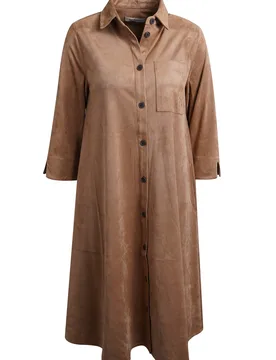 VELOURS A-SHAPE SHIRT DRESS female - M - FashionsVida