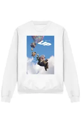 Unisex Up Movie Poster Sweatshirt, White Size: Medium - White - Size: M