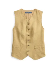 Gilet en lin camel 32
