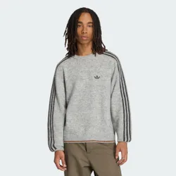Felpa 3 STRIPES FLUFFY KNIT CREW 2XL Medium Grey Heather