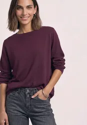Basic Pullover mit U-Boot-Ausschnitt female Rot