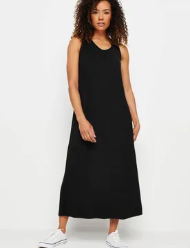 Women's Racer Back Midi Dress in Black Size: 12 - Black - Size: 12 - M&Co - FashionsVida