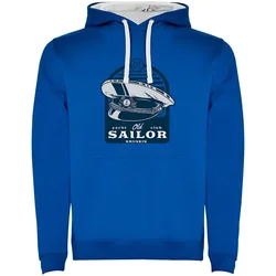 Sailor Two-colour Hoodie Royal Blue / White L Men,Women