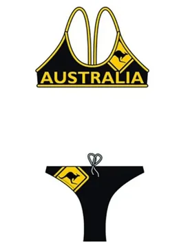 Australia Kangaroo Bikini black / yellow 9-10 Years Girls - TURBO - FashionsVida