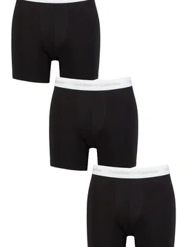 Mens 3 Pack Cotton Stretch Longer Leg Trunks Black / Grey XXXXL - Black - Size: 4X-Large - Calvin Klein - FashionsVida