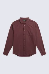 Hove Mens Shirt - Burgundy - Burgundy - Size: M