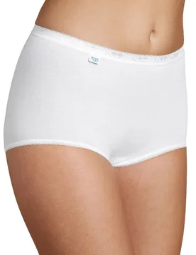 Womens Basic+ Maxi Briefs 4 Pack - White Cotton - Size 6xl - Sloggi - FashionsVida