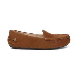 Women's Genuine Leather Morris Moccasins with Rubber Sole in Brown Size: 3 - Brown - Size: 3