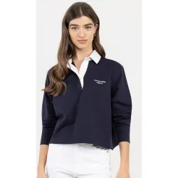 Sudadera cuello polo de mujer abby