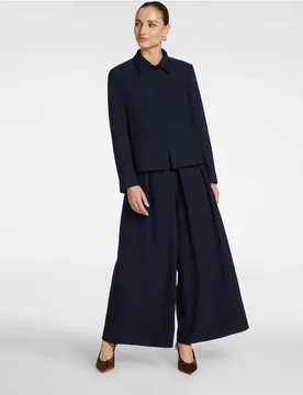 Pantalones de mujer palazzo de cady ajuste ancho con cierre de cremallera - Elena Miró - FashionsVida