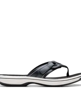 Women's Brinkley Reyna Black Flat Sandals, Flip Flops Size: 5-Standard Fit - Black - Size: 5-Standard Fit - Clarks - FashionsVida