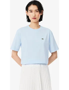 Camiseta de mujer de corte holgado de algodón suave de manga corta - Lacoste - FashionsVida