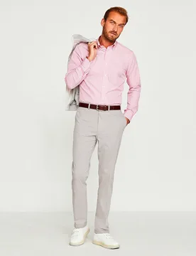Pantalón hombre chino regular fit algodón strech liso azul marino - Mirto - FashionsVida
