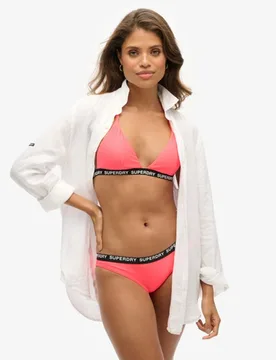 Superdry Damen Klassische Elastische Bikinihöschen Pink - Größe: 42 - 44.99 - FashionsVida