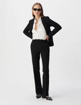 Pantalón de vestir de mujer acampanado de punto milano - IKKS - FashionsVida