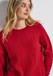 Kuscheliger Strukturpullover female Rot