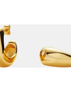 Pendientes de aro Domo Orgánico dorados - Missoma - FashionsVida
