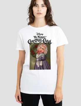 Women's The Muppets Christmas Carol Miss Piggy T-Shirt, White Size: Large - White - Size: L - Disney - FashionsVida