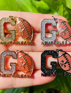 Pcs Micro Pave GO NEW ORLEANS Word Charm Fleur De Lis Football Pendant for Women Bracelet Girl Necklace Making Jewelry Finding - Aliexpress - FashionsVida