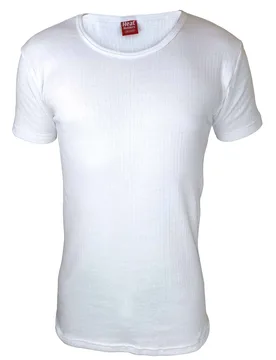 Mens Cotton Thermal Underwear Short Sleeve T Shirt Vest - White - Size 2xl - Heat Holders - FashionsVida