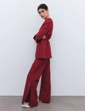 Pantalón traje abertura bajo de mujer - Tintoretto - FashionsVida