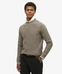 Superdry Herren Braun Grober Raglan-Pullover, Größe: S