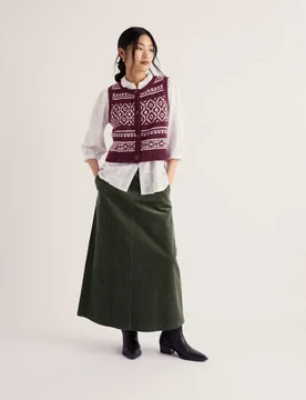 Merino Wool Rich Fair Isle Knitted Vest Purple Mix female - Seasalt cornwall - FashionsVida
