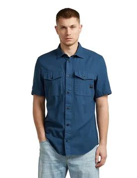 Chemise à Manches Courtes Marine Rank Blue Gd XS - G-Star - FashionsVida