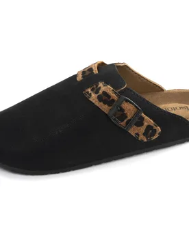 Mules Sabots Noir Léopard noir/léopard 38 - Isotoner - FashionsVida