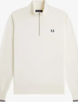 Sudadera de hombre con media cremallera y ribetes a contraste - Fred Perry - FashionsVida