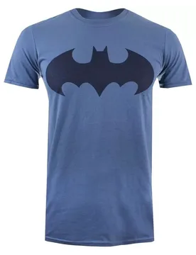 Mono Batman Logo Mens Blue T-Shirt - Size Medium - DC Comics - FashionsVida