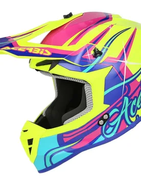 Casco Moto Cross LINEAR 2206 Giallo Viola taglia L - Acerbis - FashionsVida