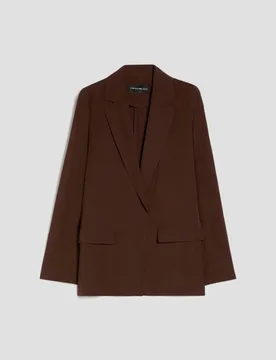 Blazer in blend di lino donna cioccolato - Pennyblack - FashionsVida