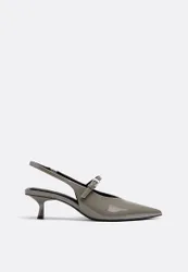 Absatzschuhe in Lacklederoptik GRAU 40