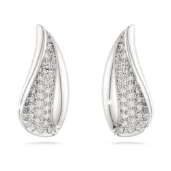 Orecchini pendenti Classica, Taglio Round, Bianchi, Argento Sterling S
