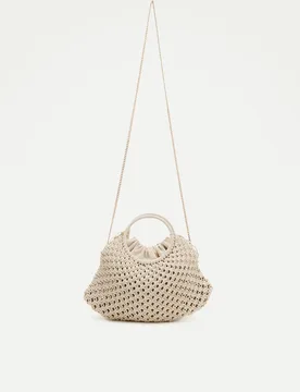 Bolso trenzado artesanal con asa circular - Tintoretto - FashionsVida