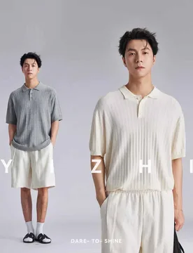 Men Henry Collar Vertical Ribbed Knit Polo Shirt 2026 Summer Old Money Style Loose Breathable Light Luxury Short Sleeve Top - Aliexpress - FashionsVida