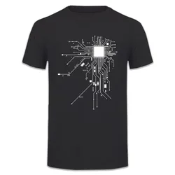 CPU Processor Circuit Diagram T Shirt Men Summer Cotton T-shirt Men's Funny Tops Fashion Tees Homme Brand Unisex Clothes