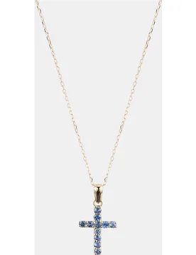 Colgante Cruz de oro y zafiro - El Corte Inglés - FashionsVida