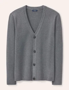 Milano Cardigan mit Baumwolle, noch offen: Größenlauf, Farbe Grau, 50, elastische Baumwollmischung moderner Milano-Strick Herren - Walbusch - FashionsVida