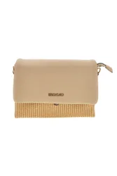 Borsa beige con inserto intrecciato R2414