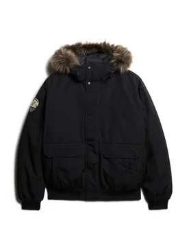 Superdry Herren Gesticktes Abzeichen Everest Kunstfell-Bomberjacke, Schwarz, Größe: L - 179.99 - FashionsVida