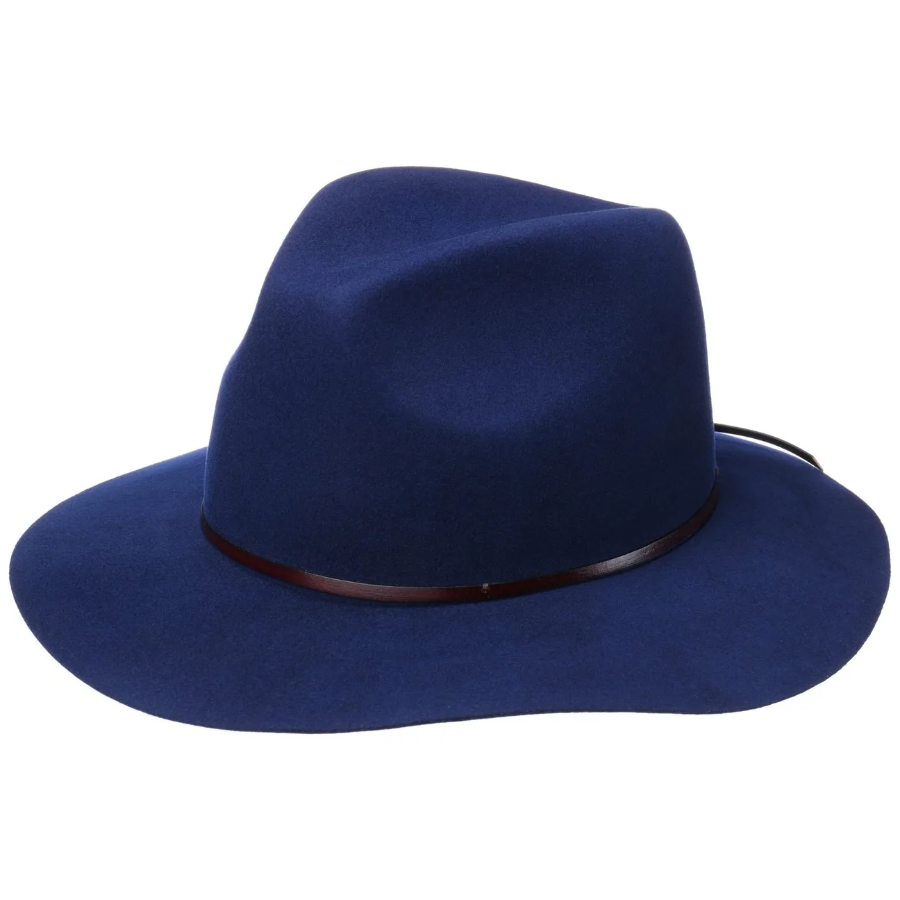 Fine Wool Fedora Hat with Leather Band by - navy - Damen - Size: L (58-59 cm) - Lierys - FashionsVida